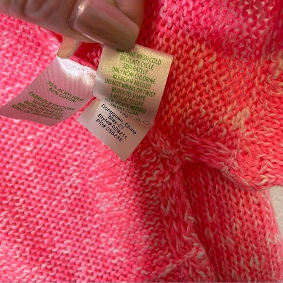 Lilly Pulitzer Neon Pink Kovette V Neck Tassel Sweater XS - Picture 7 of 7